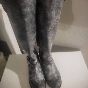 Freebird Roady distressed black boot to the knee